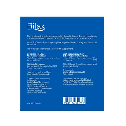 Rilax 6 caps - with Lactium & Suntheanine - Rilax